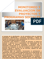 Monitoreo y Evaluacion de Proyectos y Programas Sociales