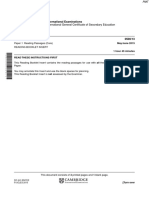 June 2015 (v3) in - Paper 1 CIE English First Language IGCSE