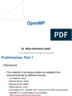 Openmp: Dr. Nitya Hariharan (Intel)