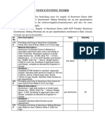 Aluminium Door TENDER NOTICE