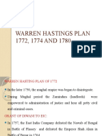 Warren Hastings Plan 1772, 1774 AND 1780