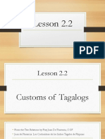 Customs of Tagalogs-Lesson 2.2