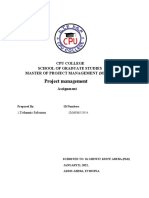 Project Management: Cpu College School of Graduate Studies Master of Project Management (MPM)