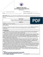 RPMS SY 2021-2022: Teacher Reflection Form (TRF)