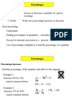 Percentages Increase Decrease