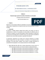 Situación Legal y Penal de Los Delitos Informáticos en El Ecuador