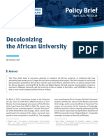 Decolonizing The African University