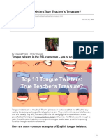 10 Top Tongue TwistersTrue Teachers Treasure - Busyteacher Org