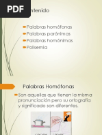 Homófonas - Parónimas - Homónimas-Polisemia