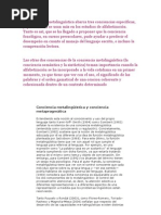 La Conciencia Metalinguística Abarca Tres Conciencias Específicas