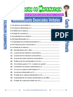 Ejercicios de Matematizando Enunciados Verbales para Cuarto de Primaria