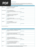 Data Strategy Worksheet: Component Typical Questions