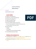 Dr. Most. Aeysha Sultana (MAS1) : PSY 101L: Psychological Experiment and Testing