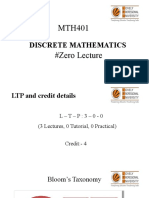 MTH401 #Zero Lecture: Discrete Mathematics