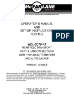 Operator'S Manual AND Set-Up Instructions For The: WDL-2070-FA