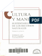 Cultura y Manejo Sustentable de Los Recursos Naturales