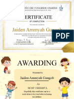 Certificate: Jaiden Ammyah Gungob