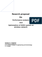 Reserch Proposal On: Performance Analysis and Optimization of MIMO System On Wireless Network