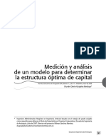 Medeción y Análisis de Un Modelo para Determinar La Estructura Optima de Capital