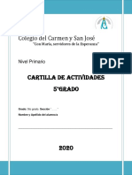 5° - Grado. CARTILLA DE ACTIVIDADES - Colegio Del Carmen