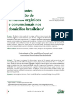 Determinantes Da Aquisição de Alimentos Orgânicos e Convencionais Nos Domicílios Brasileiros