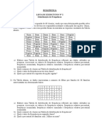 Lista N° 2 - Distribuição de Frequência