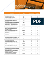 Instituciones Con Suscripciones A Las Bases de Datos ScienceDirect y Scopus