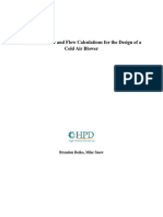 Thermodynamic and Flow Calculations For The Design of A Cold Air Blower