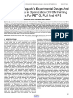 Application of Taguchis Experimental Design and Range Analysis in Optimization of FDM Printing Parameters For Pet G Pla and Hips