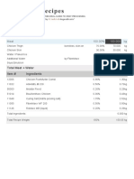 Chicken Frankfurter: Total Meat + Water 144% 144.00 KG Item # Ingredients Quantity