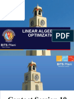 Linear Algebra & Optimization: BITS Pilani