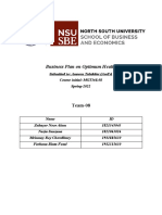 Business Plan On Optimum Health: Team-08