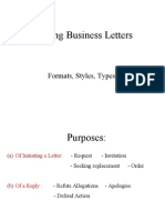 Writing Business Letters: Formats, Styles, Types