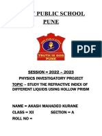 Army Public School Pune: SESSION 2022 - 2023 Physics Investigatory Project