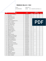 Presensi Kelas B / 2010: NO Nama NIM Jumlah Hadir Tidak Sakit Izin