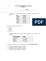 Evaluación de Matemáticas Grado 5 II Periodo