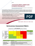 Seriousness Assessment Matrix (SAM) Guide For Complaints Management