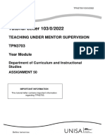 Tutorial Letter 103/0/2022: Teaching Under Mentor Supervision TPN3703 Year Module