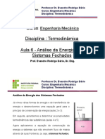 Termodinâmica - Aula 6 - Balanço de Energia de Sistemas Fechados