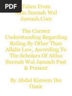 The Correct Understanding Regarding Ruling by Other Than Allahs Law, According To The Scholars of Ahlus Sunnah Wal Jamaah Past &amp Present