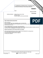 University of Cambridge International Examinations International General Certificate of Secondary Education Chemistry Paper 1 Multiple Choice May/June 2005 45 Minutes