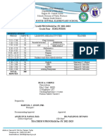 CLASS PROGRAM For SY 2022-2023 Grade Four - EDELWEISS: Paniqui South Central Elementary School