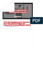 TUO Del Reglamento Nacional de Tránsito (Código de Tránsito) (Actualizado 2021) - LP