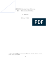 GENG5503 Modern Control Systems Lab 1 Mathematical Modeling: V. Sreeram