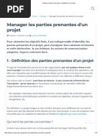 Parties Prenantes D'un Projet - Identification Et Analyse