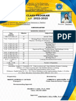 Class Program - 2022-2023: Department of Education Binuangan Central School