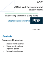 Engineering Economics (Ceng 5211) : Chapter 3:economic Evaluation