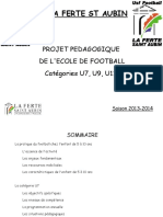 Projet Pedagoqigue Ecole de Football U7u9u11