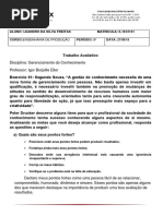 Trabalho+Avaliativo+ +Gerenciamento+Do+Conhecimento