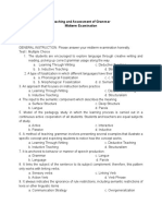 Teaching and Assessment of Grammar